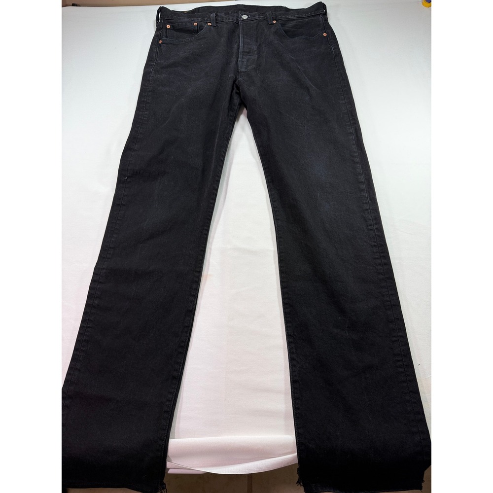 Levi's 501 Original Fit‎ Jeans Mens W36 L36 Black Button Fly Straight Leg